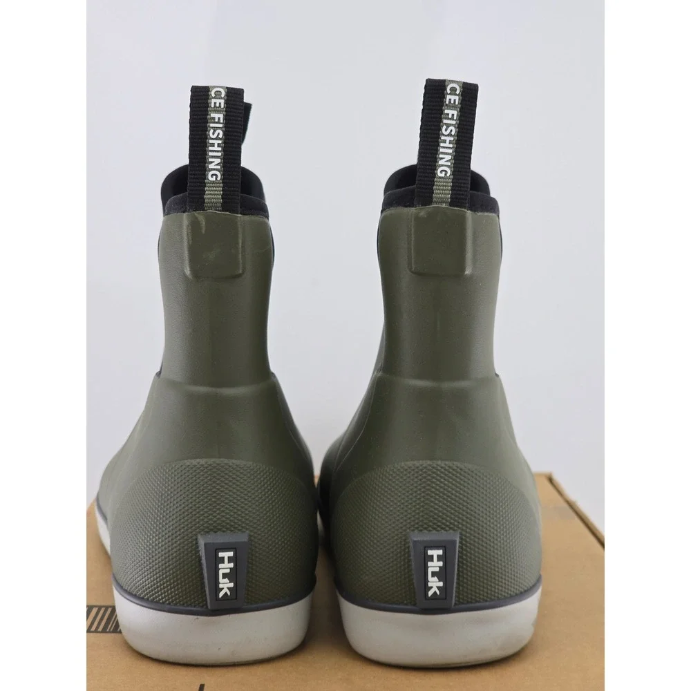 Huk Rogue Wave Fishing Boots Mens Size 13 Green Waterproof Rubber - Excellent